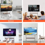 TV Stand on Wheels with Shelf for 32-75