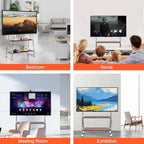 TV Stand on Wheels with Shelf for 32-75