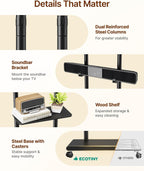 TV Stand on Wheels with Soundbar Mount
