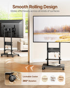 TV Stand on Wheels with Soundbar Mount