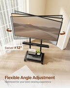 TV Stand on Wheels with Soundbar Mount