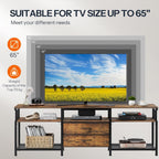 TV Stand Unit Cabinet with Open Storage Shelves