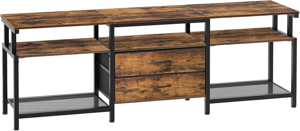 TV Stand Unit Cabinet with Open Storage Shelves