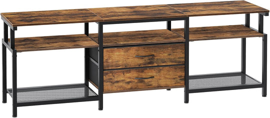TV Stand Unit Cabinet with Open Storage Shelves
