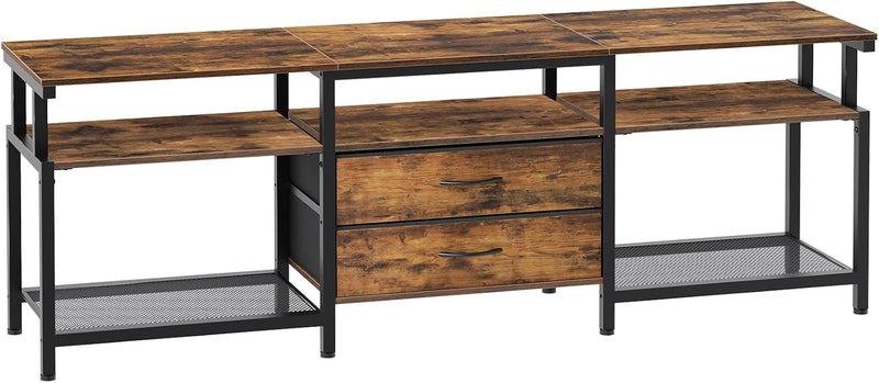 TV Stand Unit Cabinet with Open Storage Shelves