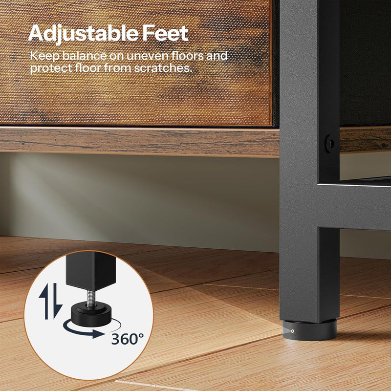TV Stand Unit Cabinet with Open Storage Shelves