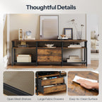 TV Stand Unit Cabinet with Open Storage Shelves