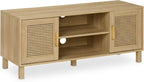 TV Stand with 2 Doors Storage Shelves Up