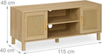 TV Stand with 2 Doors Storage Shelves Up