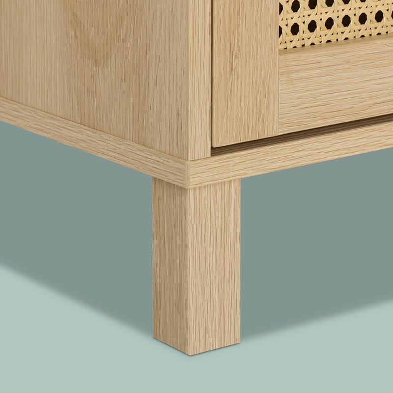 TV Stand with 2 Doors Storage Shelves Up