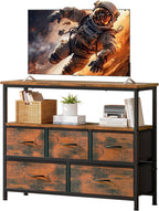 TV Stand with 5 Fabric Drawers Cabinet