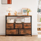 TV Stand with 5 Fabric Drawers Cabinet