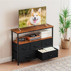 TV Stand with 5 Fabric Drawers and 2