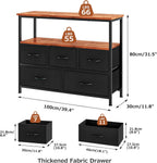 TV Stand with 5 Fabric Drawers and 2