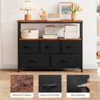 TV Stand with 5 Fabric Drawers and 2