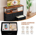 TV Stand with 5 Fabric Drawers and 2