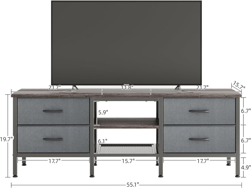 TV Stand with Storage Table 55 Inch Drawers
