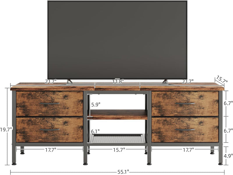 TV Stand with Storage Console Table 63 Inch