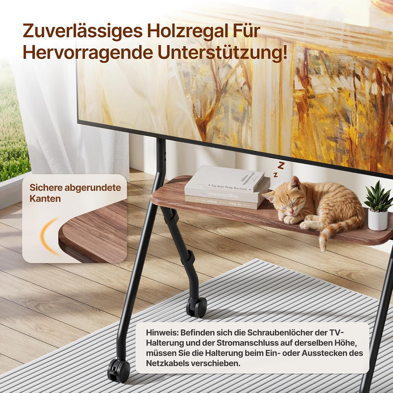 TV Stand with Wheels for 49-80 Inches Up