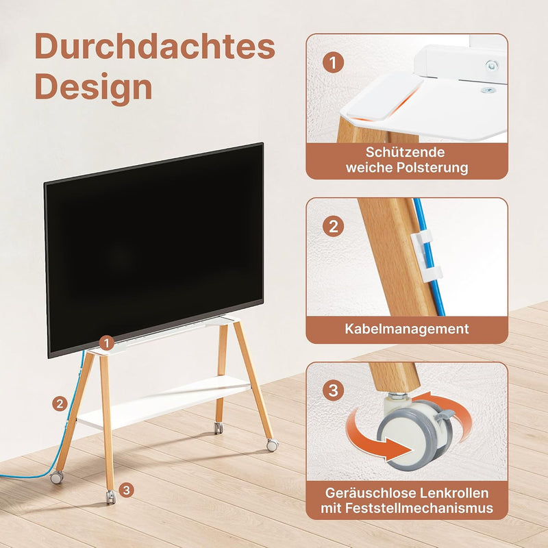 TV Stand with Wheels for 49 to 75