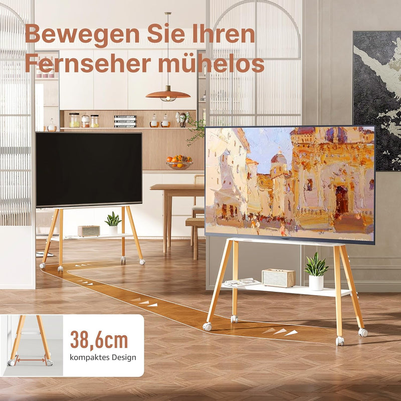 TV Stand with Wheels for 49 to 75
