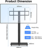 TV Stand with Wheels Height Adjustable for 42