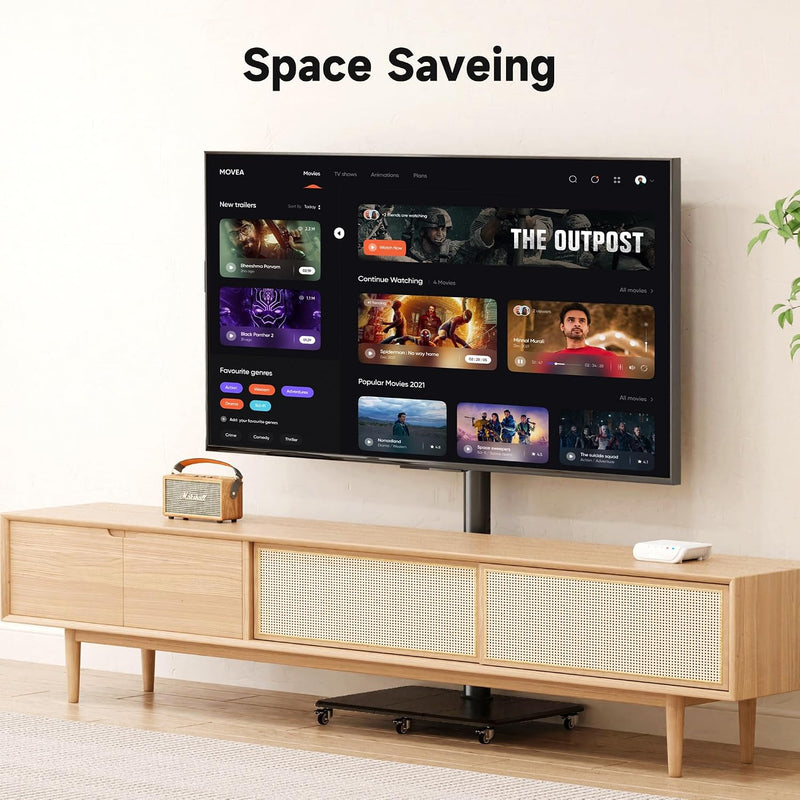 TV Stand with Wheels Height Adjustable for 42