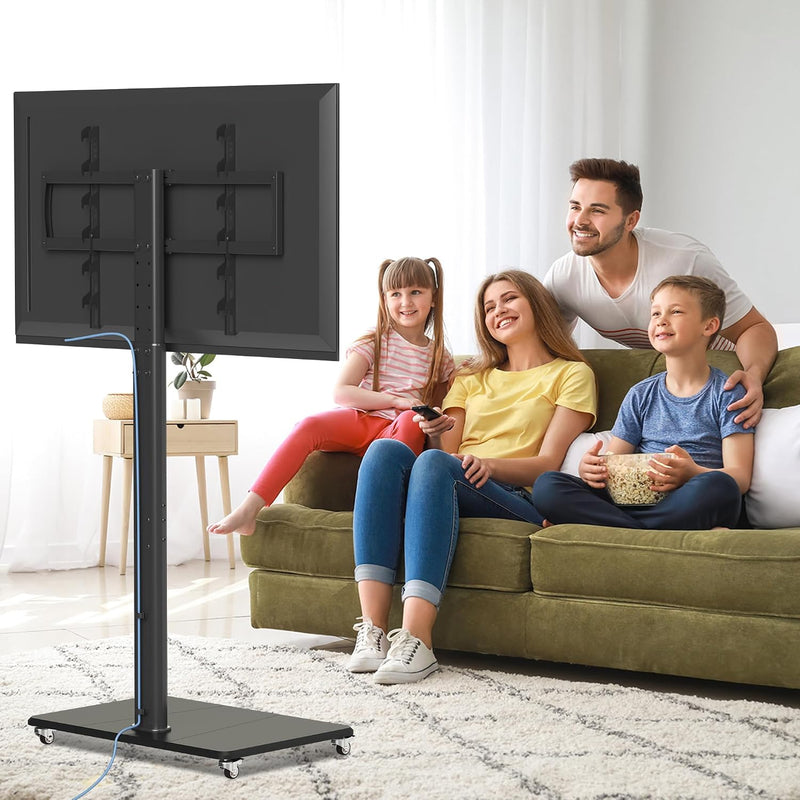 TV Stand with Wheels Height Adjustable for 42