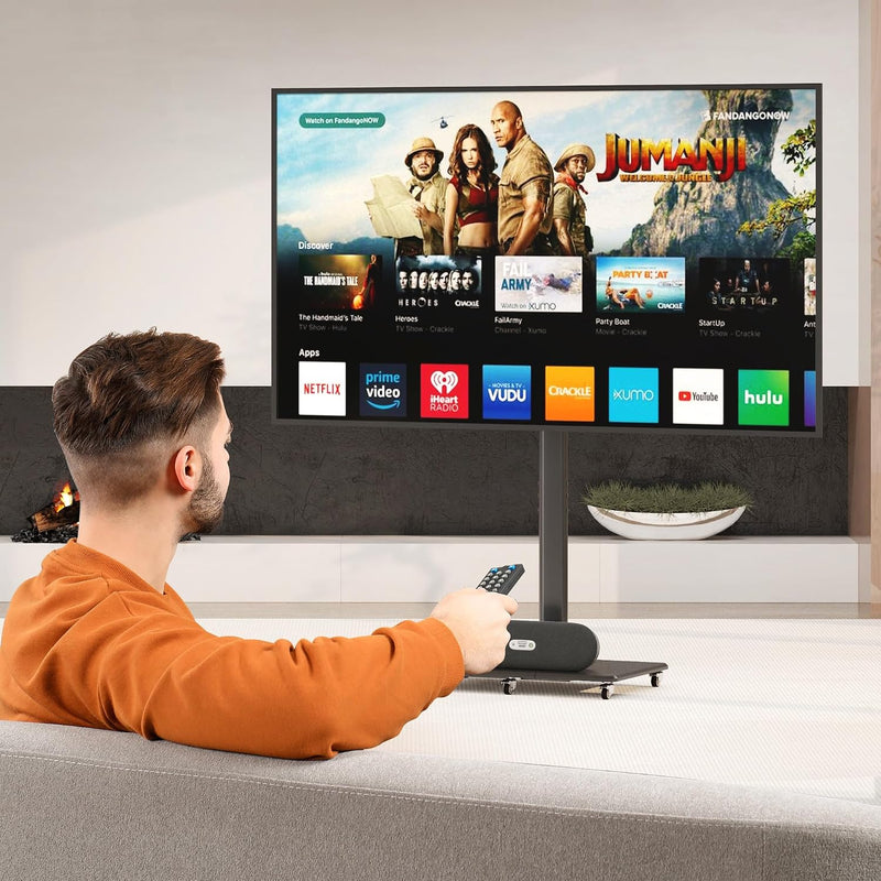 TV Stand with Wheels Height Adjustable for 42