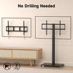 TV Stand with Wheels Height Adjustable for 42