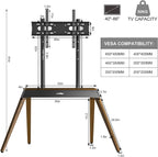 TV Stand Wooden Legs Freestanding Mount for 40-86