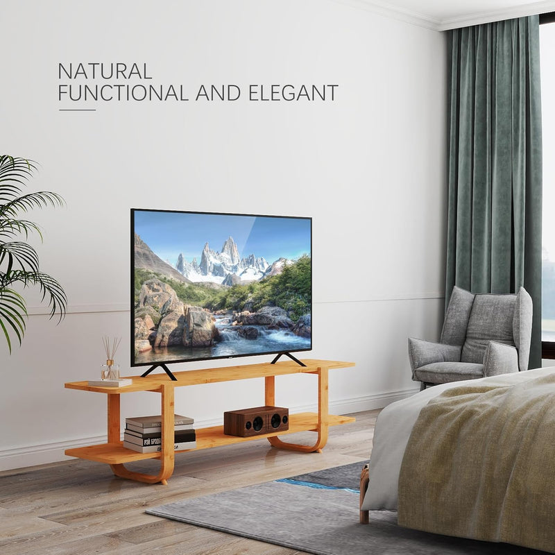 TV Table Bench 140CM Small Low Cabinet 2-Tier