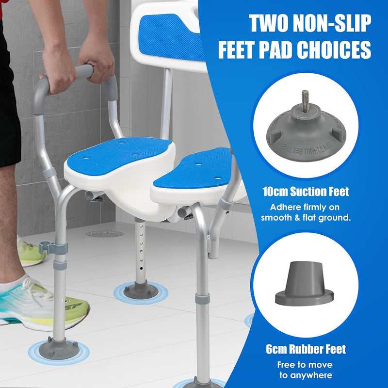 U-Shape Shower Chair with Arms and Back Ergonomic