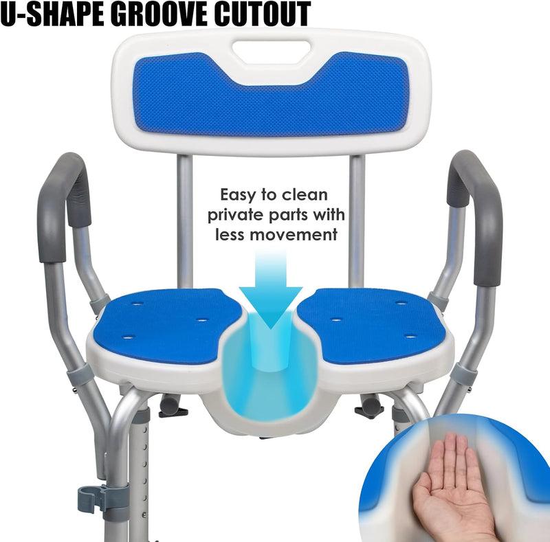 U-Shape Shower Chair with Arms and Back Ergonomic
