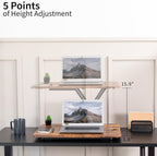 Ultra-Slim Single Top Height Adjustable Standing Desk Riser