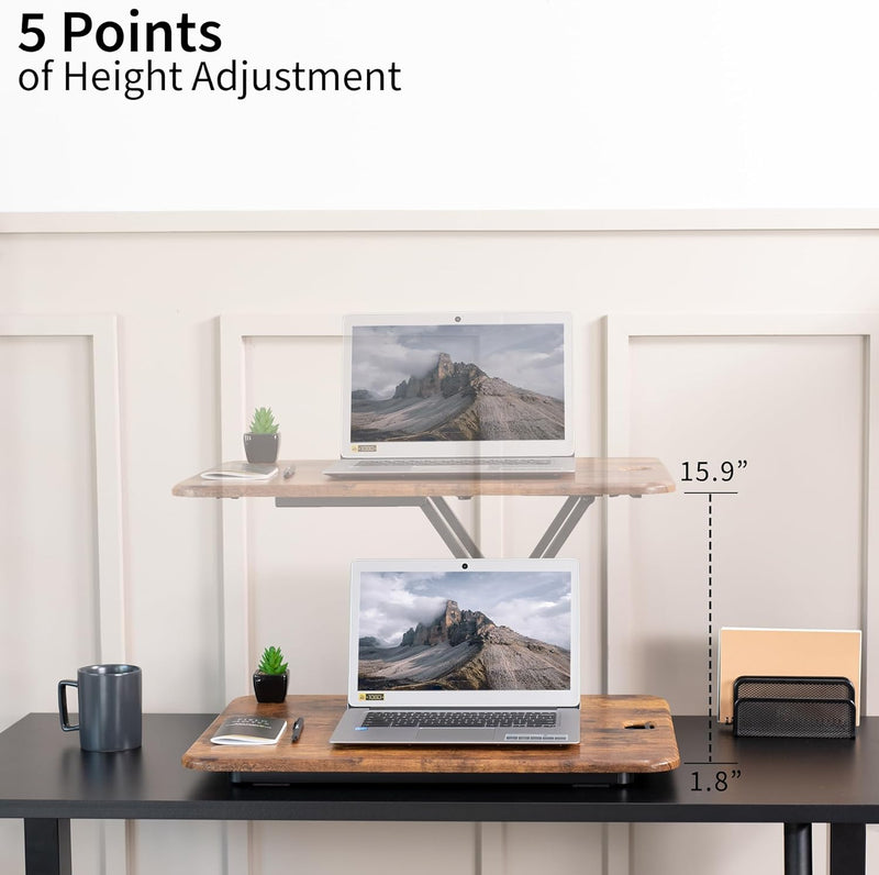 Ultra-Slim Single Top Height Adjustable Standing Desk Riser