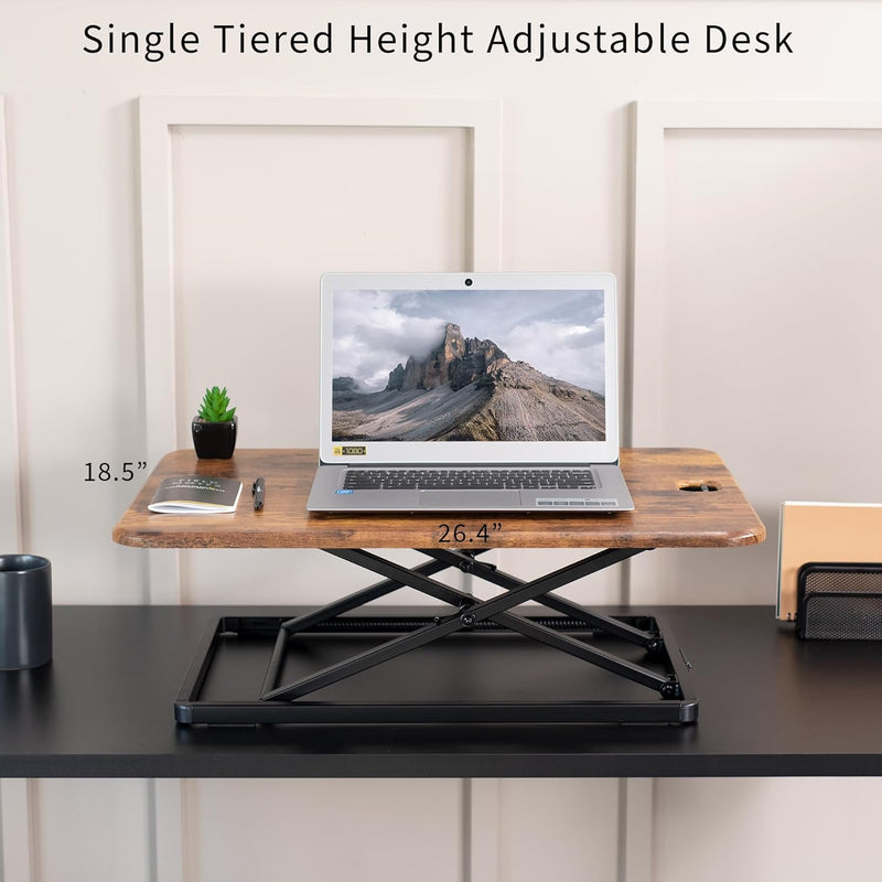 Ultra-Slim Single Top Height Adjustable Standing Desk Riser