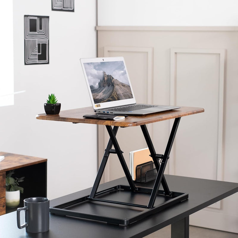Ultra-Slim Single Top Height Adjustable Standing Desk Riser