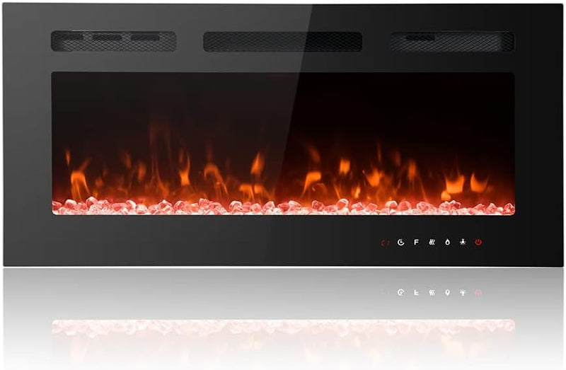 Ultra-Thin Electric Fireplace Low Noise 12 Variable Breath
