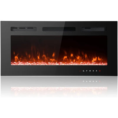 Ultra-Thin Electric Fireplace Low Noise 12 Variable Breath