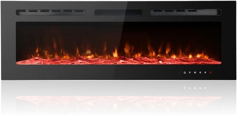 Ultra-Thin Electric Fireplace Low Noise 12 Variable Breath