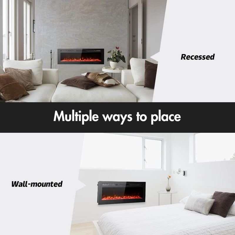 Ultra-Thin Electric Fireplace Low Noise 12 Variable Breath