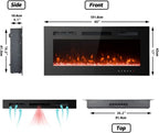 Ultra-Thin Electric Fireplace Low Noise 12 Variable Breath