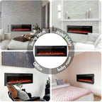 Ultra-Thin Electric Fireplace Low Noise 12 Variable Breath