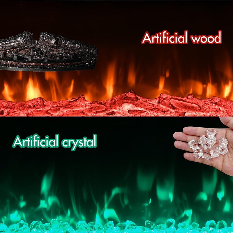 Ultra-Thin Electric Fireplace Low Noise 12 Variable Breath