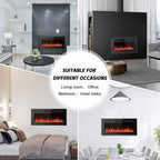 Ultra-Thin Electric Fireplace Low Noise 12 Variable Breath