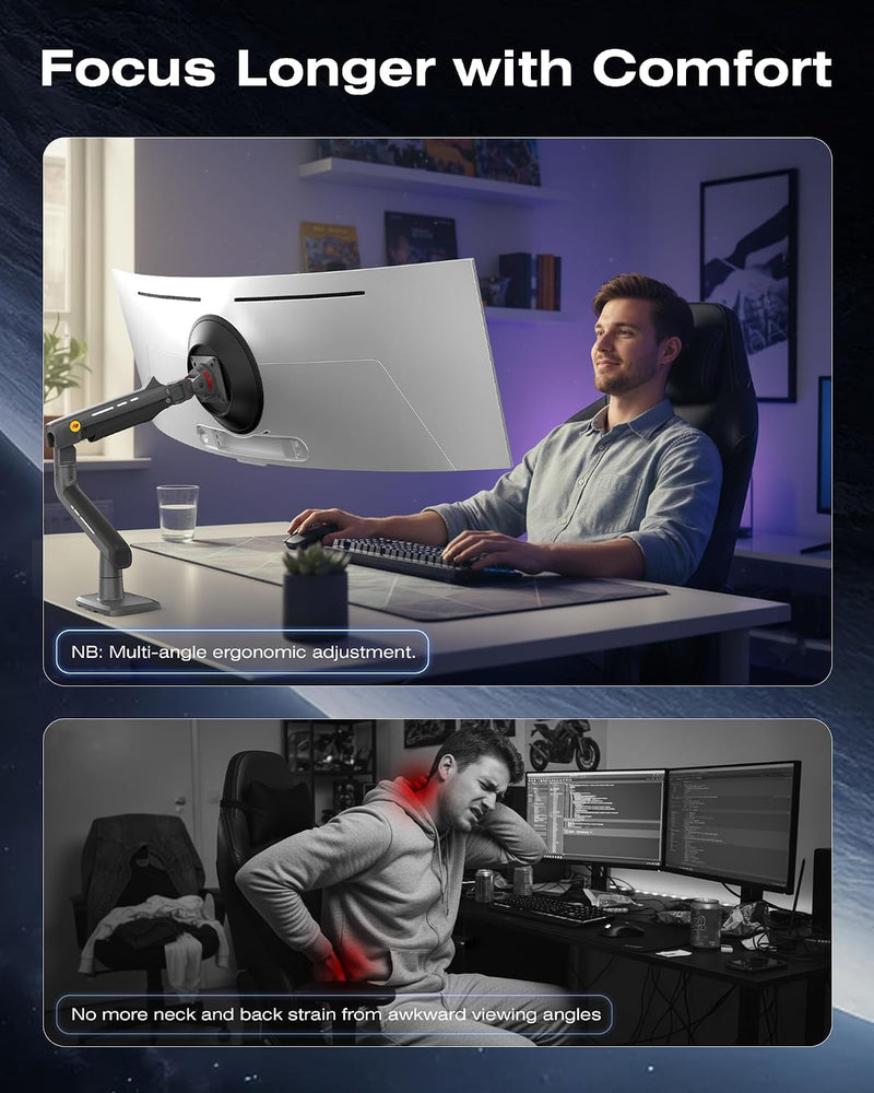 Ultrawide Monitor Arm Desk Mount for 32-60 Inch