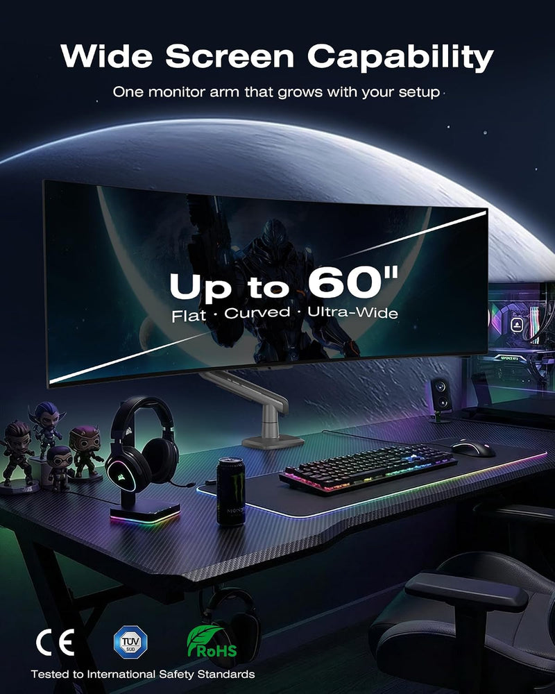 Ultrawide Monitor Arm Desk Mount for 32-60 Inch