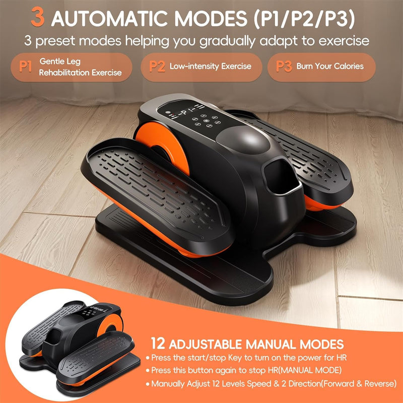 Under Desk Elliptical Machine for Home with 12