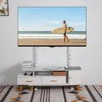 Floor TV Stand with Bracket: Free Standing Trolley